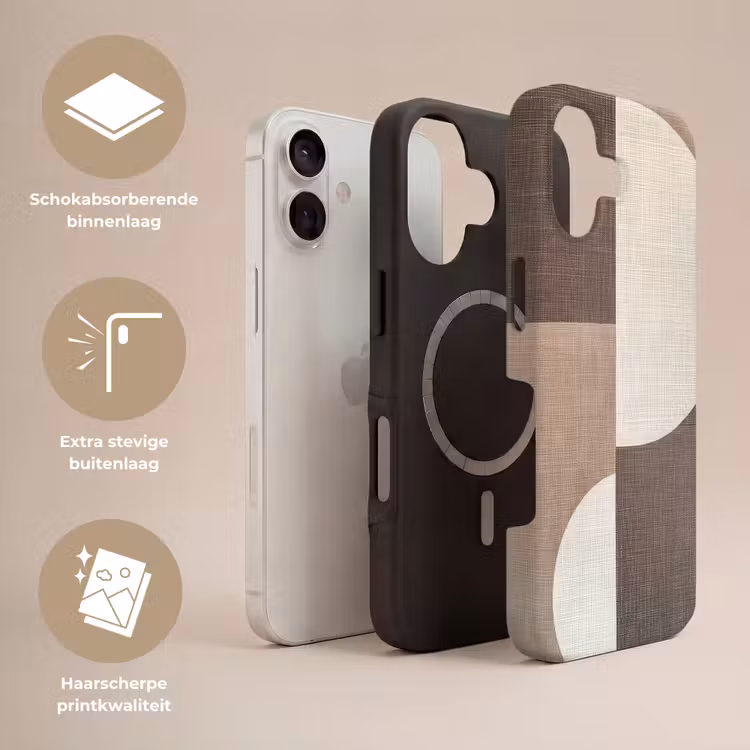 Raster - Halve cirkels - Contrast Toughcase MagSafe Apple iPhone 17 klein -USP_Lagen_NL