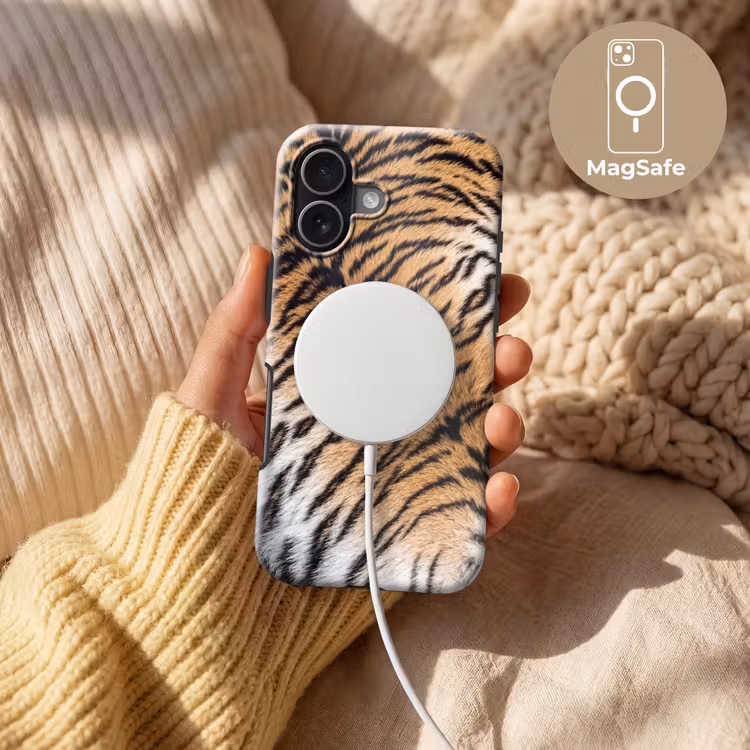Realistisch - Tijgervacht - Zwart Toughcase MagSafe Apple iPhone 17 klein -USP_MagsafeV