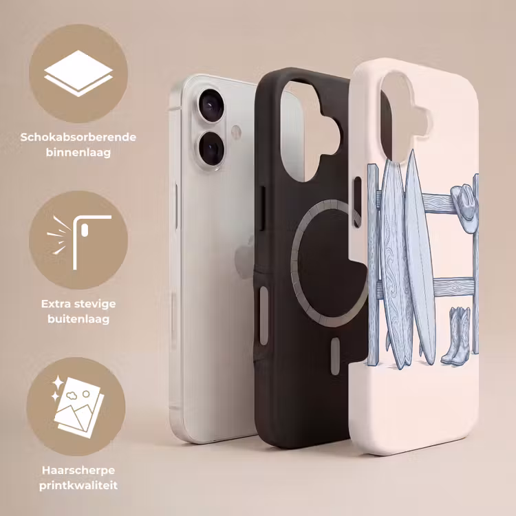 Recreatie - Kleding - Avontuur - Illustratie - Zomer Toughcase MagSafe Apple iPhone 17 klein -USP_Lagen_NL