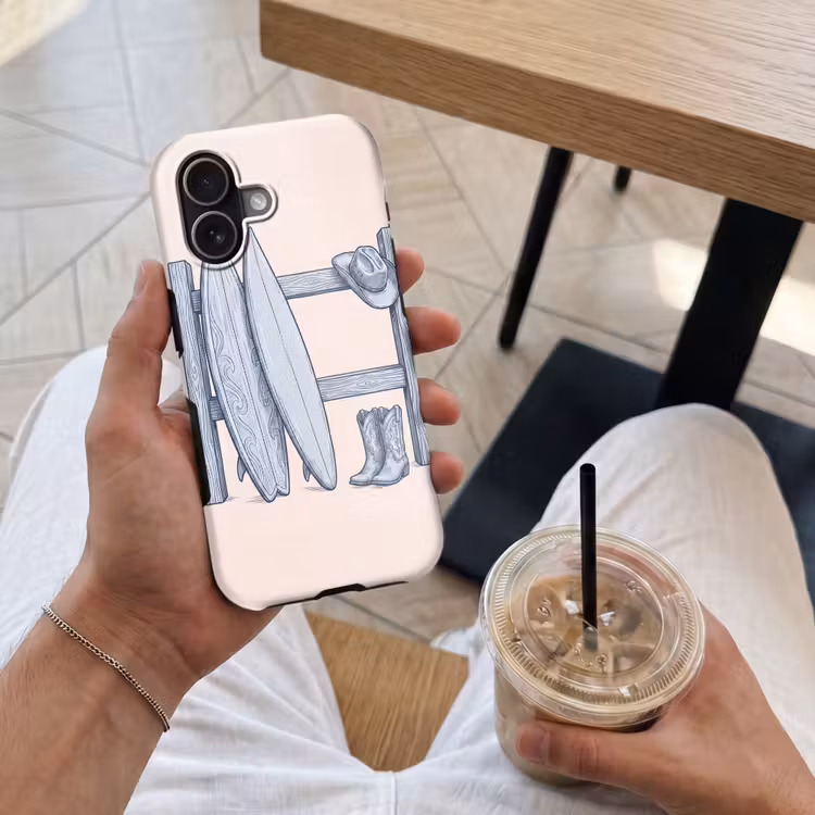 Recreatie - Kleding - Avontuur - Illustratie - Zomer Toughcase MagSafe Apple iPhone 17 klein -Sfeer1M
