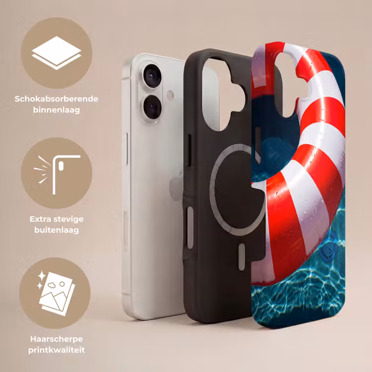 Recreatie - Water - Zomer - Rood - Wit Toughcase MagSafe Apple iPhone 17 klein -USP_Lagen_NL