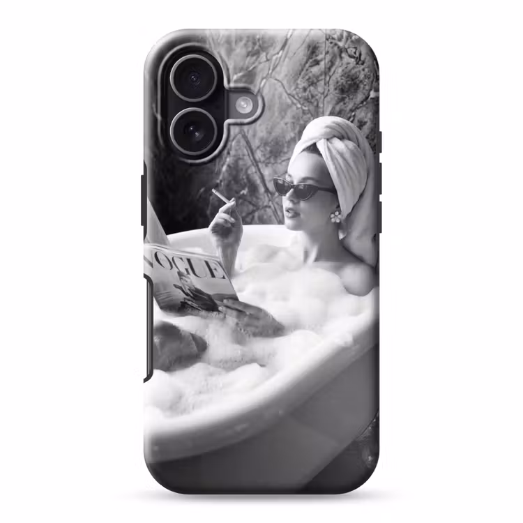 Relaxt - Bad - Zwart - Wit Toughcase MagSafe Apple iPhone 17 klein -3d