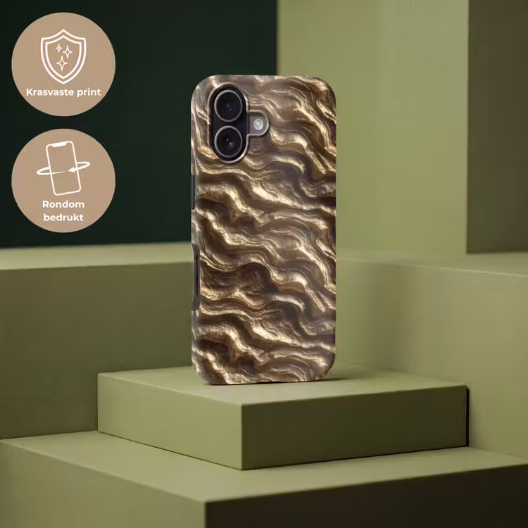 Reliëf - Golven - Abstract - Bronsgoud Toughcase MagSafe Apple iPhone 17 klein 1017 -USP_PrintM_NL