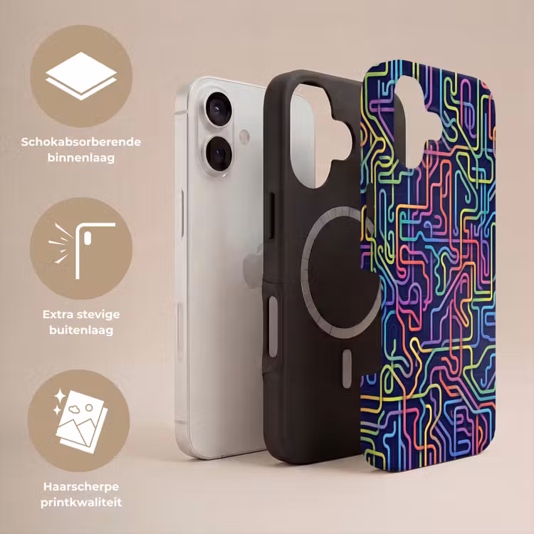 Retro - Abstract - Neon Toughcase MagSafe Apple iPhone 17 klein -USP_Lagen_NL