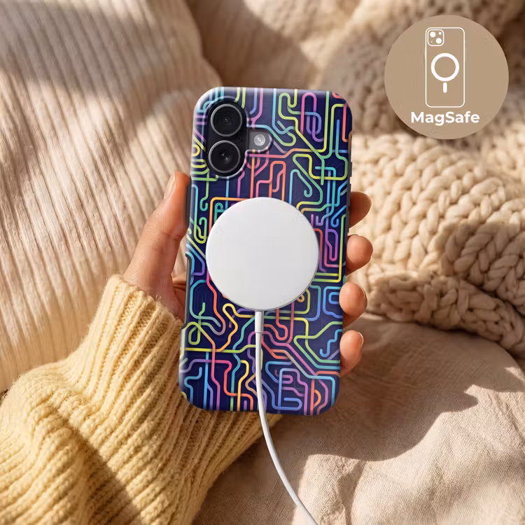 Retro - Abstract - Neon Toughcase MagSafe Apple iPhone 17 klein -USP_MagsafeV