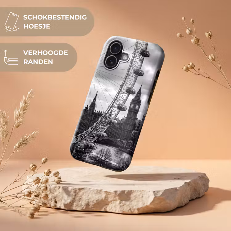 Reuzenrad - Klokkentoren - Architectuur - Zwart-wit - Stad Toughcase MagSafe Apple iPhone 17 klein -USP_RandenV_NL
