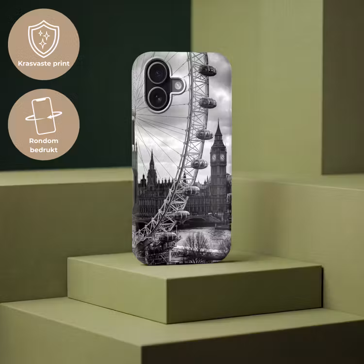 Reuzenrad - Klokkentoren - Architectuur - Zwart-wit - Stad Toughcase MagSafe Apple iPhone 17 klein -USP_PrintM_NL