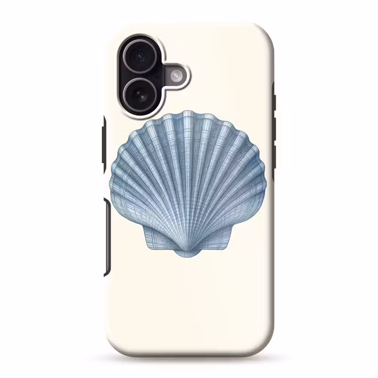 Ribbels - Blauw - Schelp Toughcase MagSafe Apple iPhone 17 klein -3d