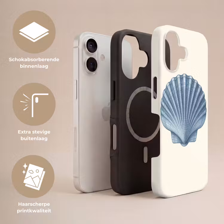 Ribbels - Blauw - Schelp Toughcase MagSafe Apple iPhone 17 klein -USP_Lagen_NL