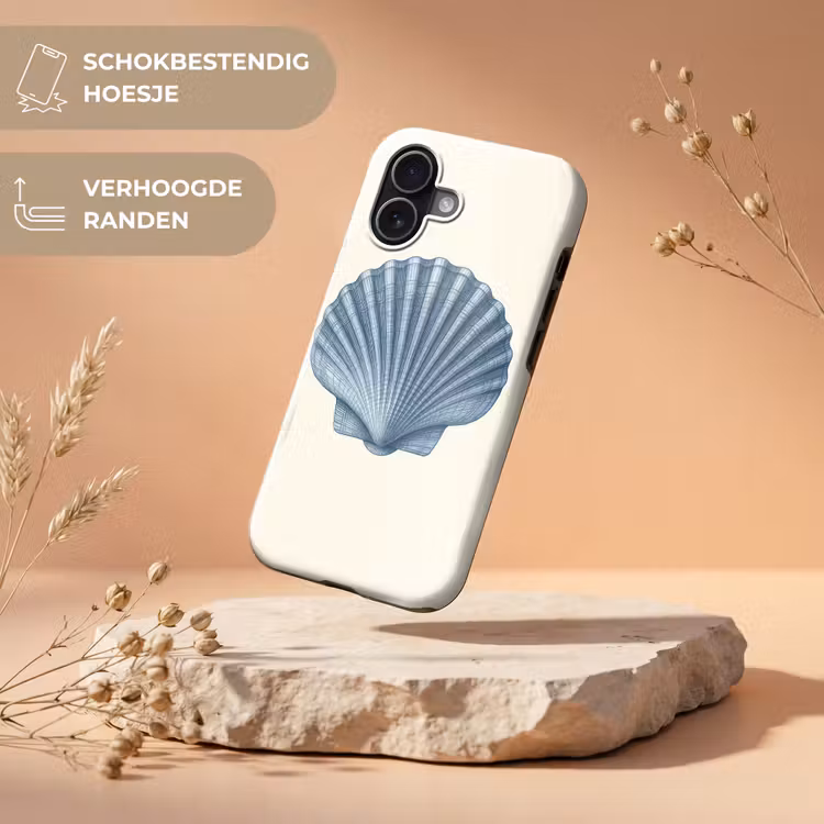 Ribbels - Blauw - Schelp Toughcase MagSafe Apple iPhone 17 klein -USP_RandenV_NL