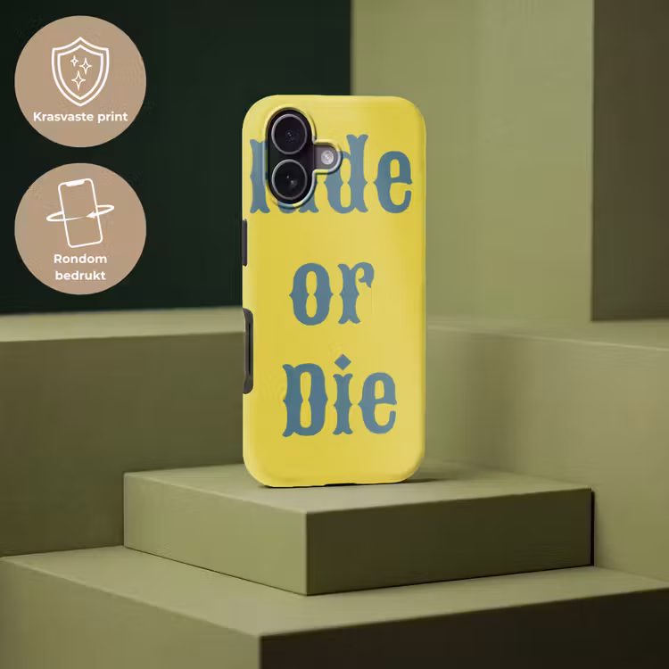 Ride or die - Geel - Blauw Toughcase MagSafe Apple iPhone 17 klein -USP_PrintM_NL