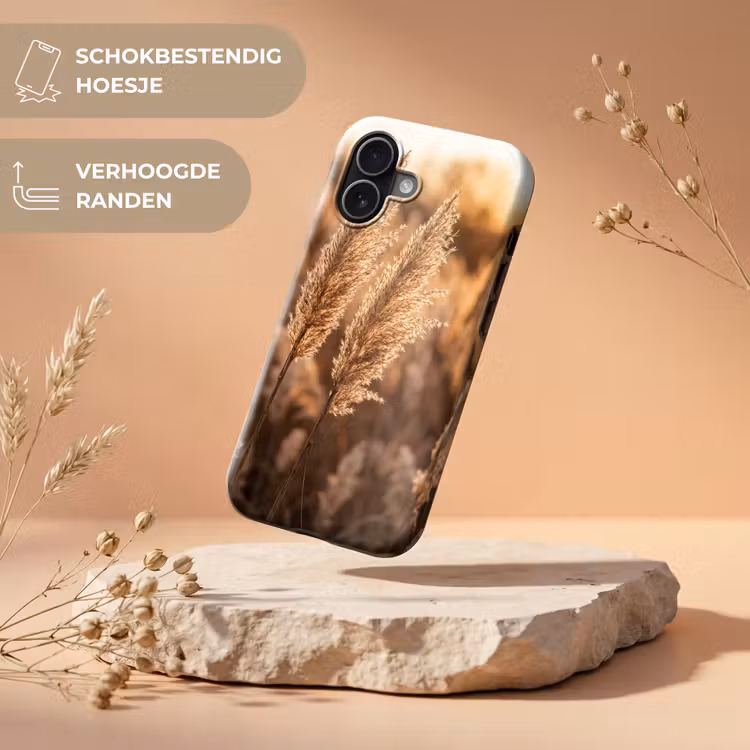 Rietpluimen - Gras - Zonsondergang - Goud - Serene Toughcase MagSafe Apple iPhone 17 klein -USP_RandenV_NL