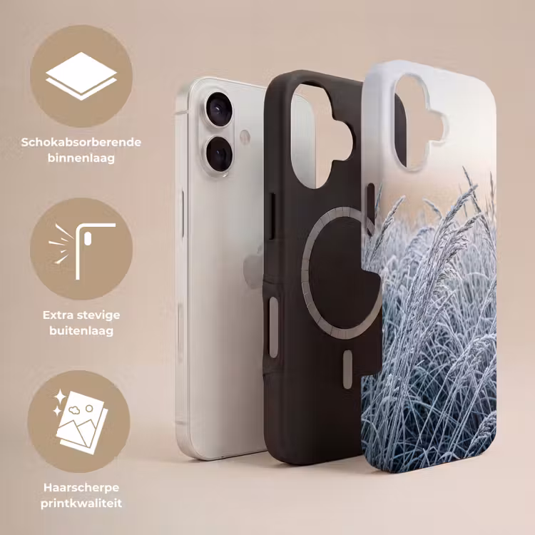 Rijp - Gras - Kristallen - Winter - Minimalistisch Toughcase MagSafe Apple iPhone 17 klein -USP_Lagen_NL