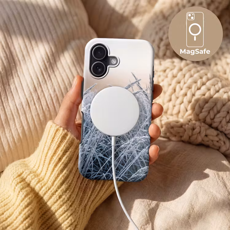 Rijp - Gras - Kristallen - Winter - Minimalistisch Toughcase MagSafe Apple iPhone 17 klein -USP_MagsafeV