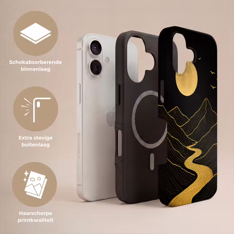 Rivier - Goud - Maan - Vogels Toughcase MagSafe Apple iPhone 17 klein -USP_Lagen_NL