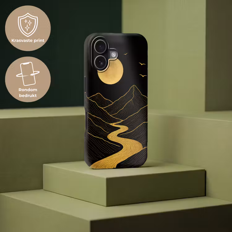 Rivier - Goud - Maan - Vogels Toughcase MagSafe Apple iPhone 17 klein -USP_PrintM_NL