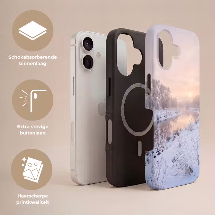 Rivier - Winter - Landschap - Sneeuw - Zonsopgang Toughcase MagSafe Apple iPhone 17 klein -USP_Lagen_NL