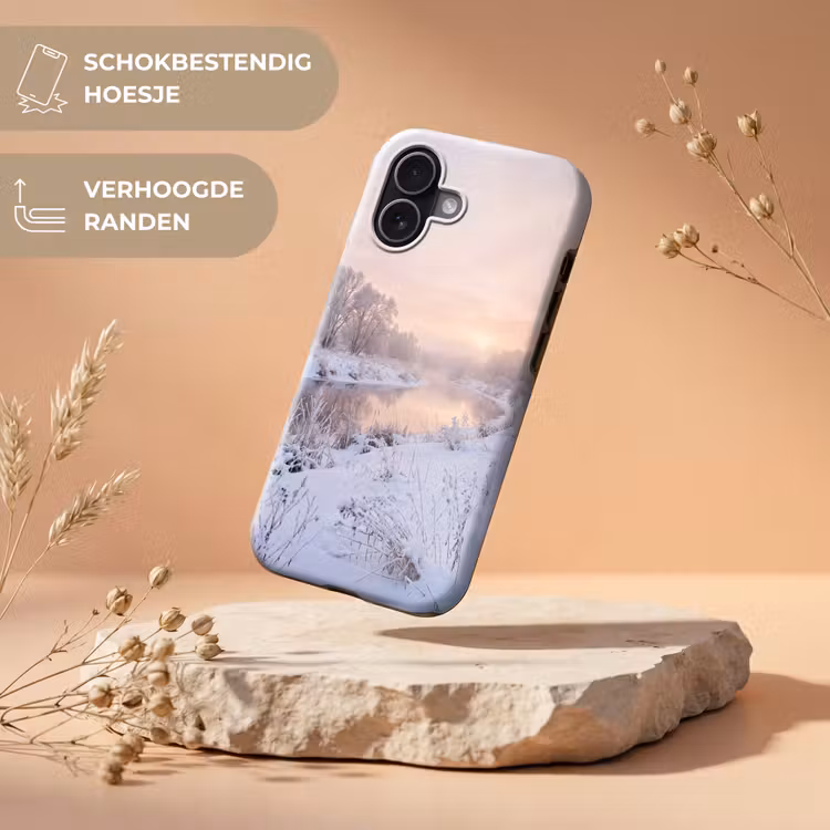 Rivier - Winter - Landschap - Sneeuw - Zonsopgang Toughcase MagSafe Apple iPhone 17 klein -USP_RandenV_NL