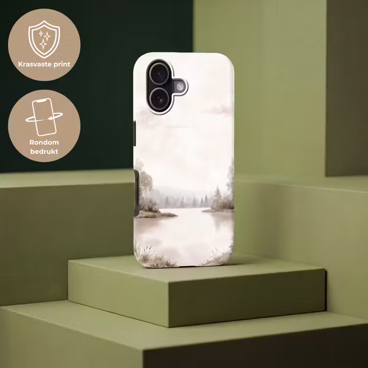 Rivierlandschap - Minimalistisch - Aardetinten Toughcase MagSafe Apple iPhone 17 klein -USP_PrintM_NL