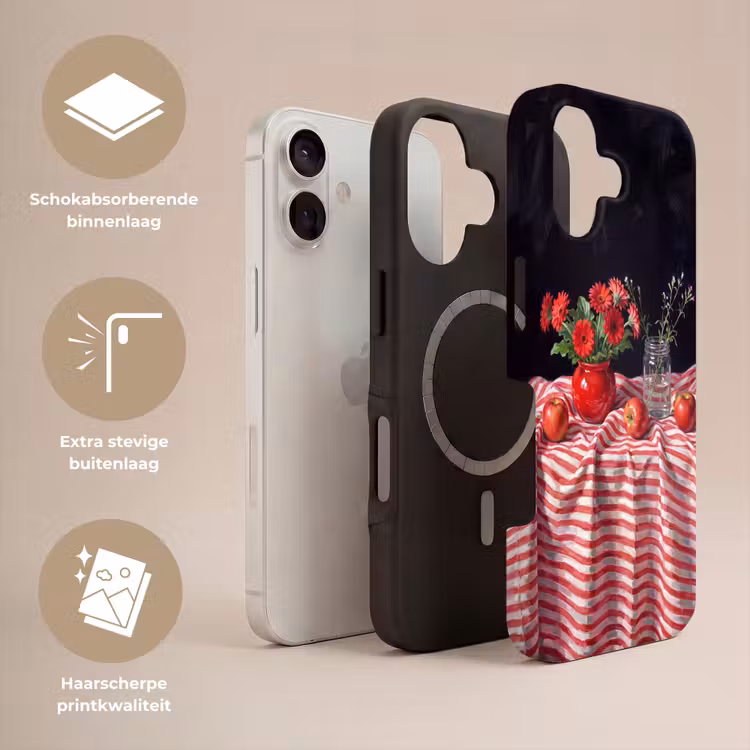 Telefoonhoesje Toughcase - Rode bloemen - Vaas - Rode bloemen - Vaas Toughcase MagSafe Apple iPhone 17 klein