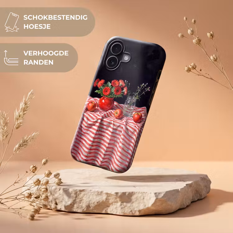 Telefoonhoesje Toughcase - Rode bloemen - Vaas - Rode bloemen - Vaas Toughcase MagSafe Apple iPhone 17 klein