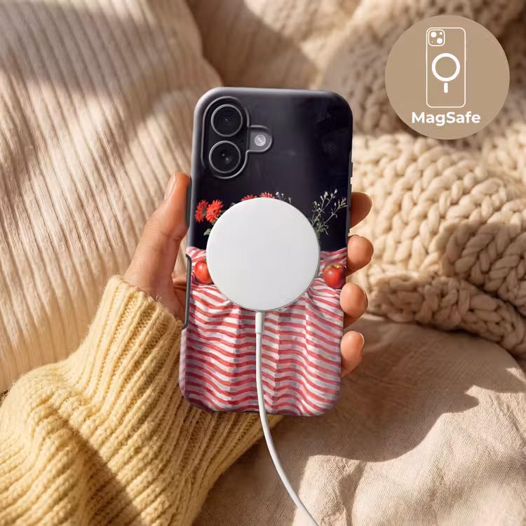 Telefoonhoesje Toughcase - Rode bloemen - Vaas - Rode bloemen - Vaas Toughcase MagSafe Apple iPhone 17 klein