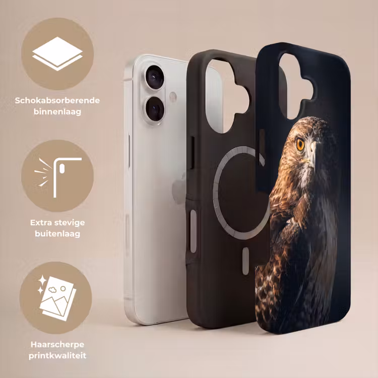 Roofvogel - Buizerd - Bruin Toughcase MagSafe Apple iPhone 17 klein -USP_Lagen_NL