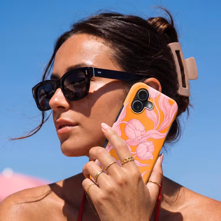 Telefoonhoesje Toughcase - Roze bloemen - Modern - Roze bloemen - Modern Toughcase MagSafe Apple iPhone 17 klein