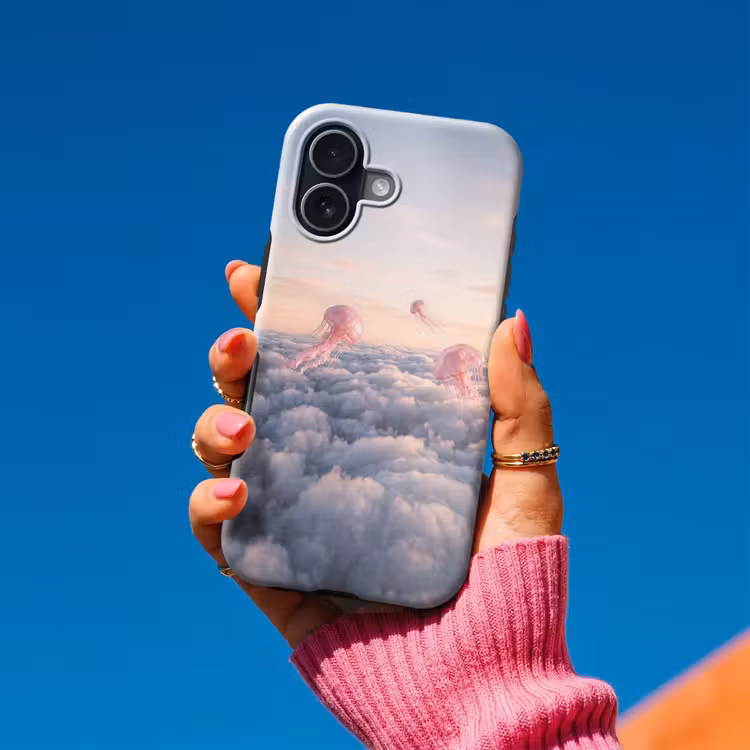 Telefoonhoesje Toughcase - Roze dier - Wolken - Roze dier - Wolken Toughcase MagSafe Apple iPhone 17 klein
