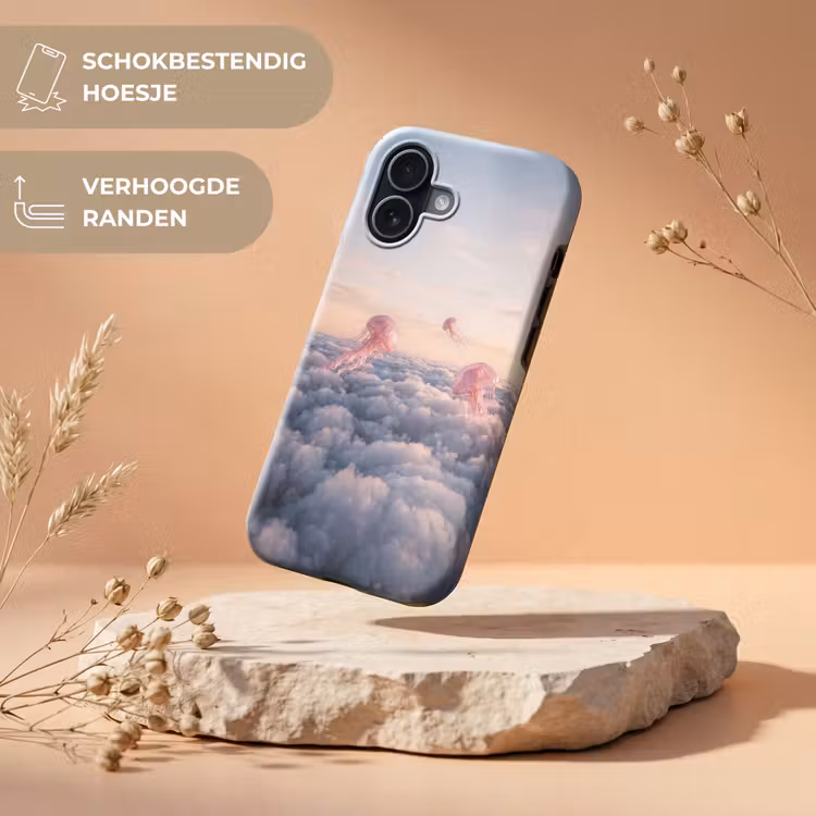 Telefoonhoesje Toughcase - Roze dier - Wolken - Roze dier - Wolken Toughcase MagSafe Apple iPhone 17 klein