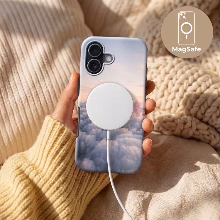 Telefoonhoesje Toughcase - Roze dier - Wolken - Roze dier - Wolken Toughcase MagSafe Apple iPhone 17 klein