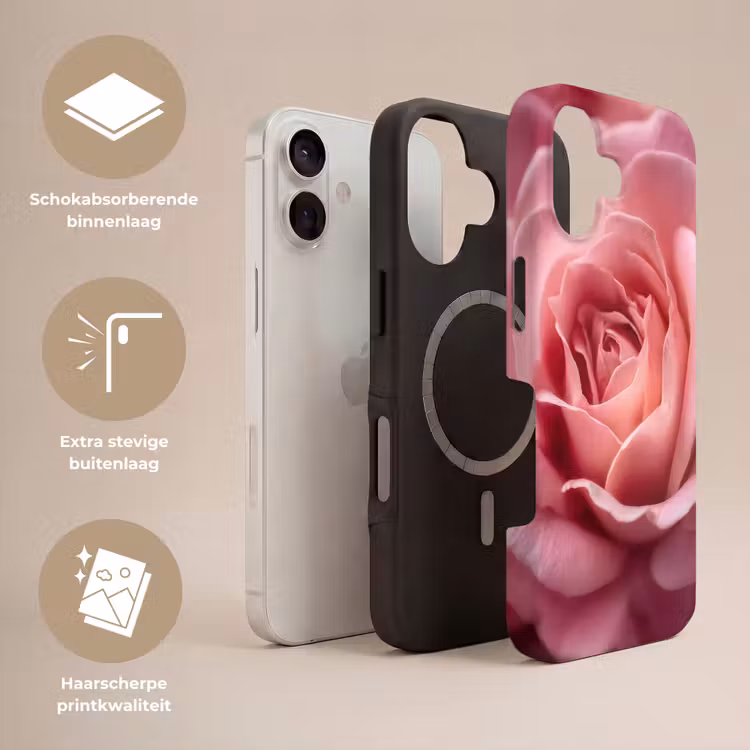 Roze - Roos - Romantisch Toughcase MagSafe Apple iPhone 17 klein -USP_Lagen_NL