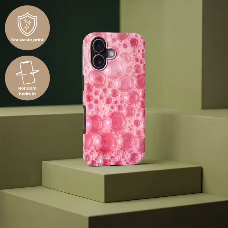 Roze - Schuim - Bubbels Toughcase MagSafe Apple iPhone 17 klein -USP_PrintM_NL