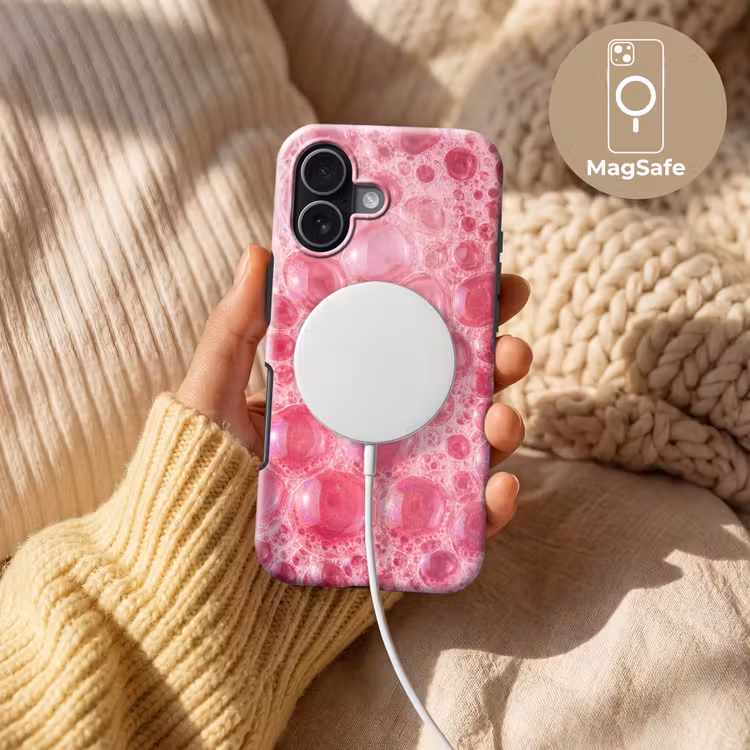Roze - Schuim - Bubbels Toughcase MagSafe Apple iPhone 17 klein -USP_MagsafeV