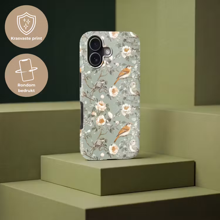 Roze - Vogels - Kleurrijk Toughcase MagSafe Apple iPhone 17 klein 1017 -USP_PrintM_NL