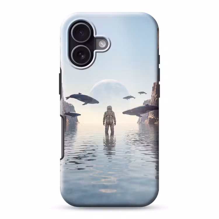 Telefoonhoesje Toughcase - Ruimtevaarder - Walvis - Fantasie - Ruimtevaarder - Walvis - Fantasie Toughcase MagSafe Apple iPhone 17 klein