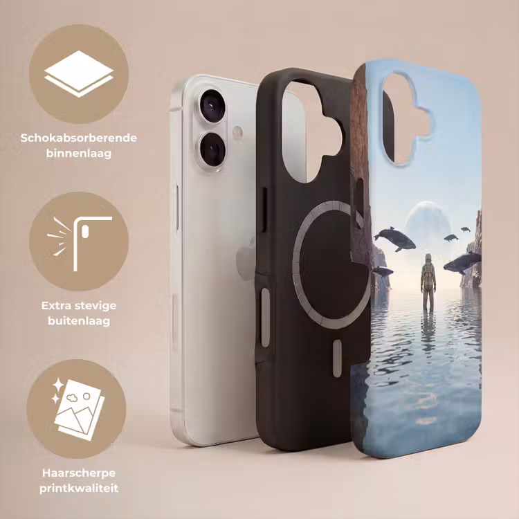 Telefoonhoesje Toughcase - Ruimtevaarder - Walvis - Fantasie - Ruimtevaarder - Walvis - Fantasie Toughcase MagSafe Apple iPhone 17 klein