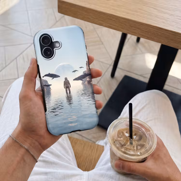 Telefoonhoesje Toughcase - Ruimtevaarder - Walvis - Fantasie - Ruimtevaarder - Walvis - Fantasie Toughcase MagSafe Apple iPhone 17 klein