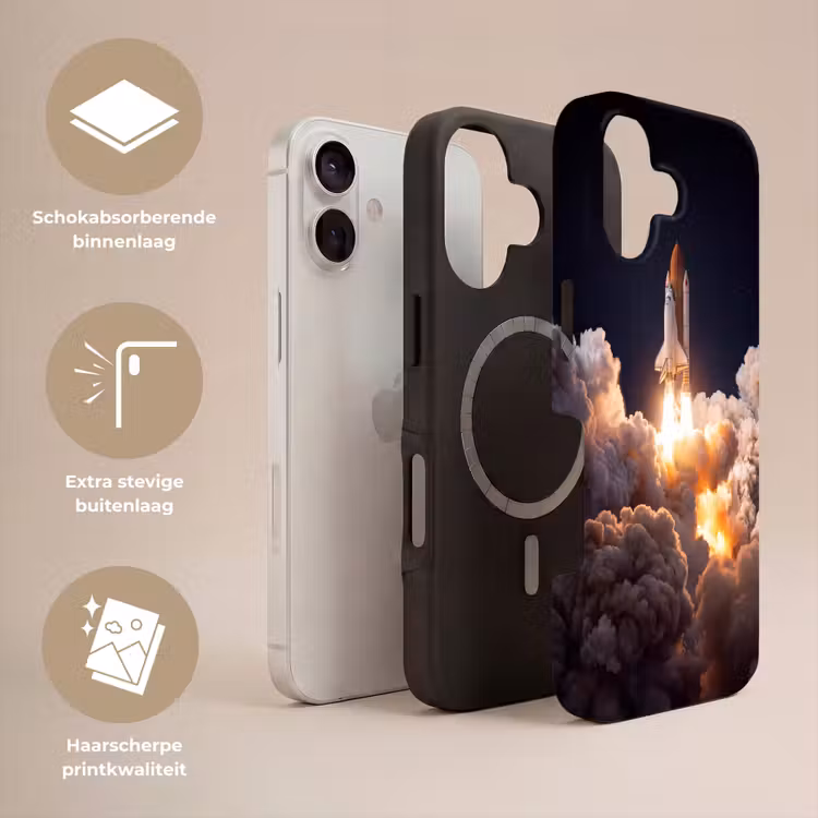 Telefoonhoesje Toughcase - Ruimtevaartuig - Lancering - Sterren - Ruimtevaartuig - Lancering - Sterren Toughcase MagSafe Apple iPhone 17 klein