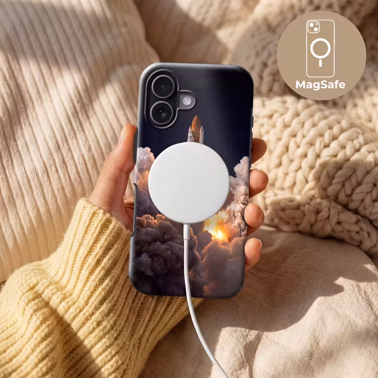 Telefoonhoesje Toughcase - Ruimtevaartuig - Lancering - Sterren - Ruimtevaartuig - Lancering - Sterren Toughcase MagSafe Apple iPhone 17 klein