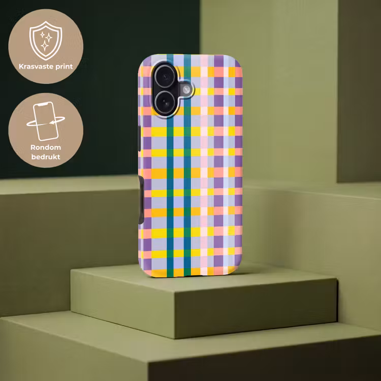 Ruit - Patroon - Kleurrijk Toughcase MagSafe Apple iPhone 17 klein 1017 -USP_PrintM_NL