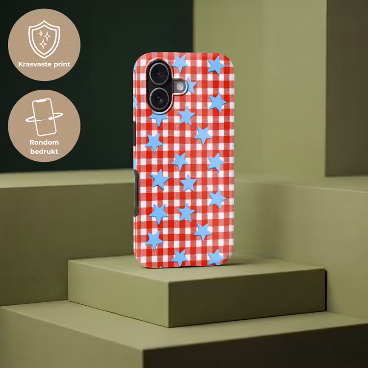 Ruit - Sterren - Rood Toughcase MagSafe Apple iPhone 17 klein 1017 -USP_PrintM_NL