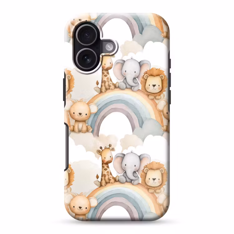 Safari - Regenboog - Kleurrijk Toughcase MagSafe Apple iPhone 17 klein 1017 -3d