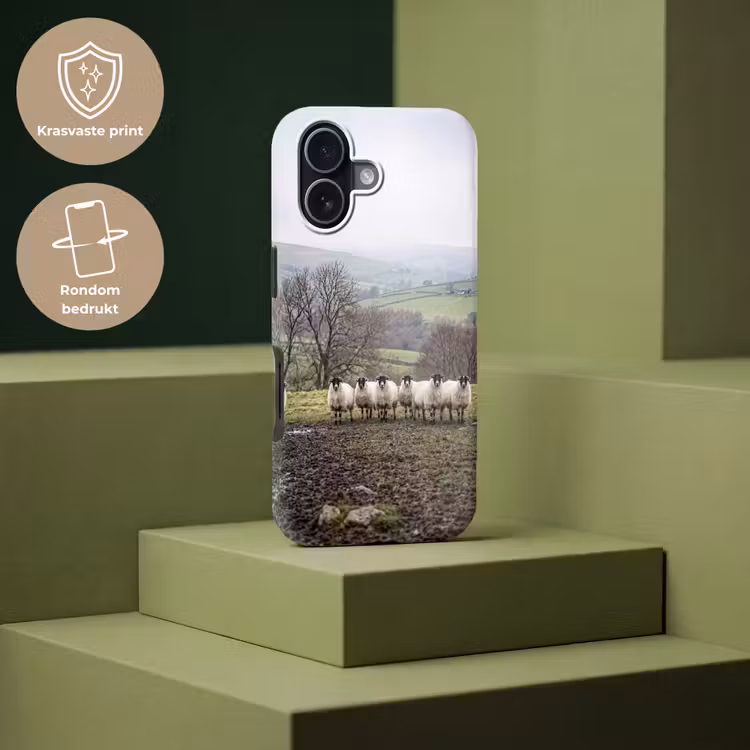 Schapen - Rij - Weide - Dieren - Platteland Toughcase MagSafe Apple iPhone 17 klein -USP_PrintM_NL