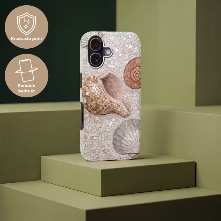 Schelp - Mozaïek - Zee - Beige - Modern Toughcase MagSafe Apple iPhone 17 klein -USP_PrintM_NL
