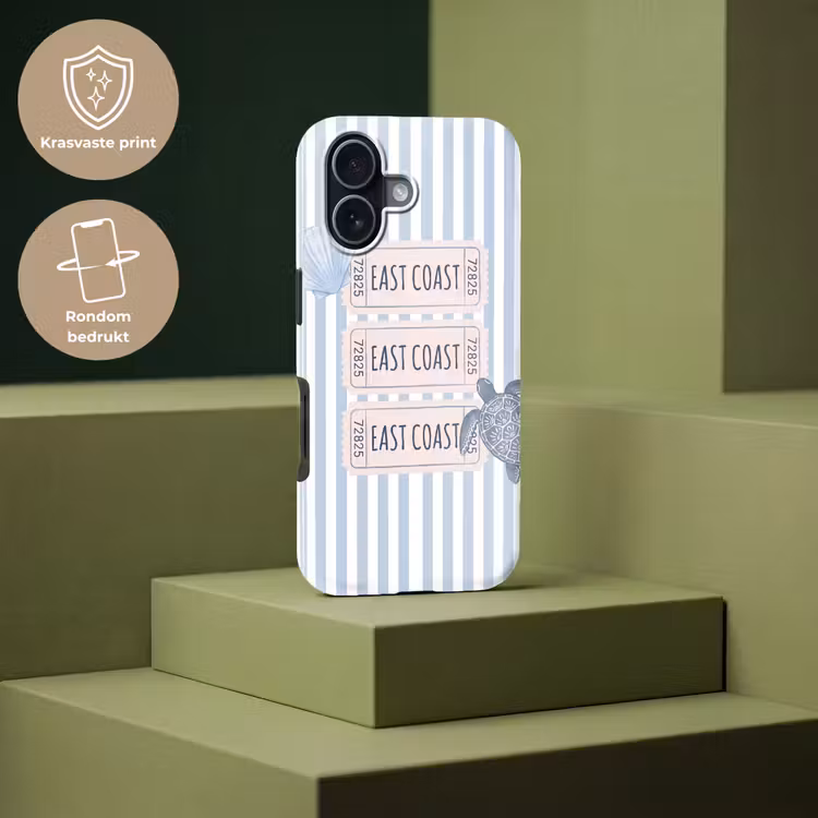 Schelp - Oceaan - Kust - Blauw - Illustratie Toughcase MagSafe Apple iPhone 17 klein -USP_PrintM_NL