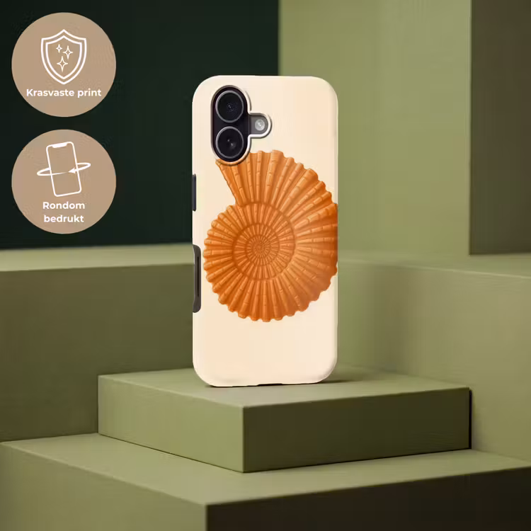 Schelp - Oranje - Ribbels Toughcase MagSafe Apple iPhone 17 klein -USP_PrintM_NL