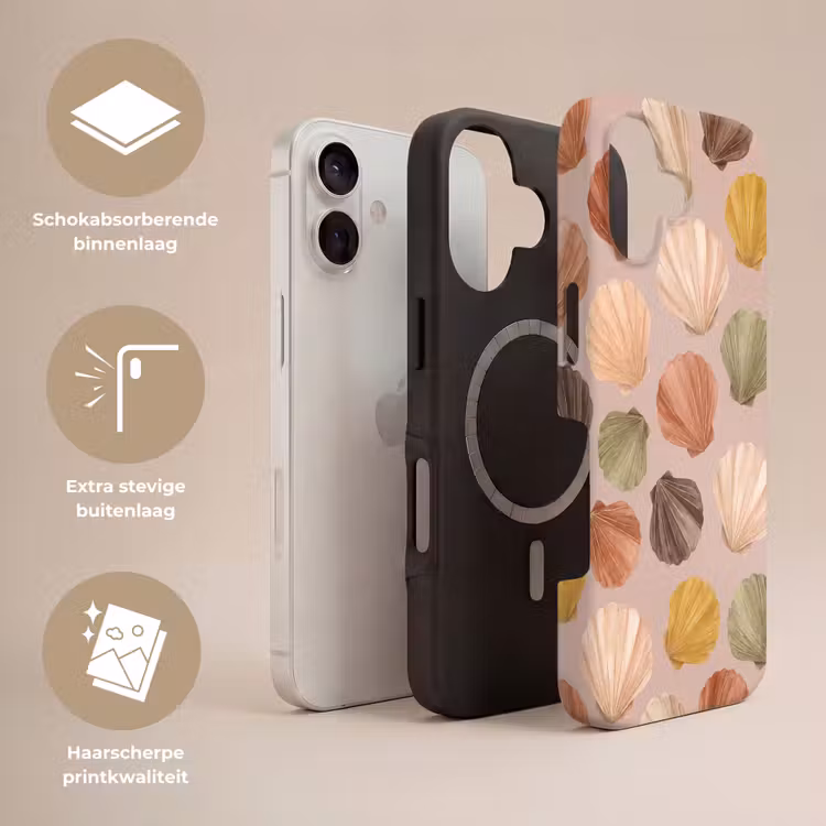 Schelp - Patroon - Zee - Aquarel - Aardetinten Toughcase MagSafe Apple iPhone 17 klein -USP_Lagen_NL