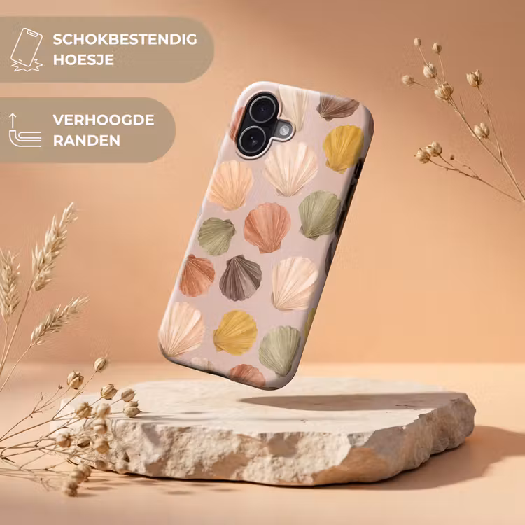 Schelp - Patroon - Zee - Aquarel - Aardetinten Toughcase MagSafe Apple iPhone 17 klein -USP_RandenV_NL