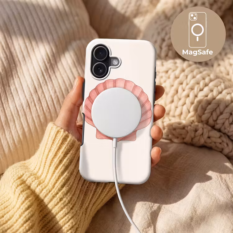 Schelp - Roze - Ribbels Toughcase MagSafe Apple iPhone 17 klein -USP_MagsafeV